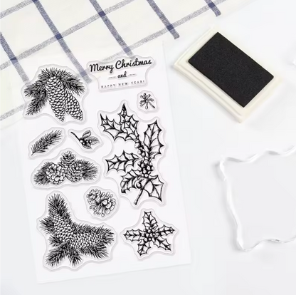 Sellos de Silicon Ramas navideñas