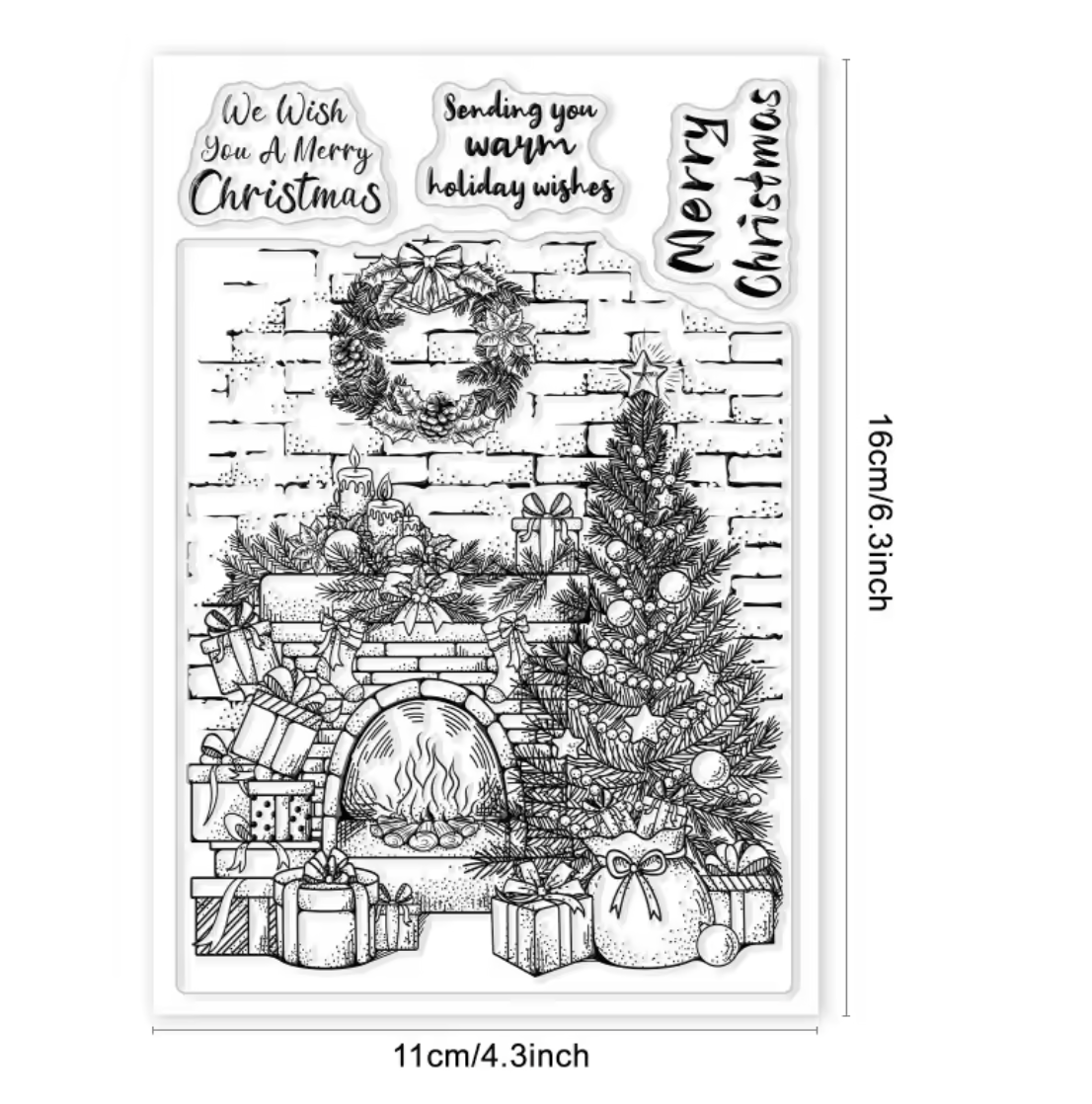 Sellos de Silicona Arbol & Cheminea Navideña