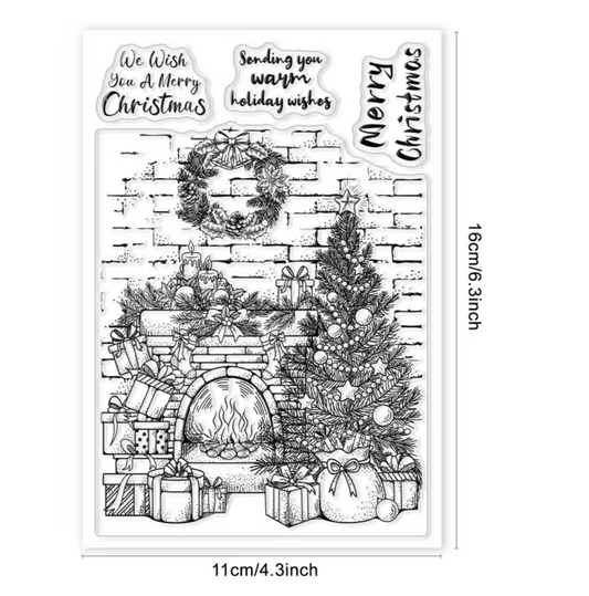 Sellos de Silicona Arbol & Cheminea Navideña