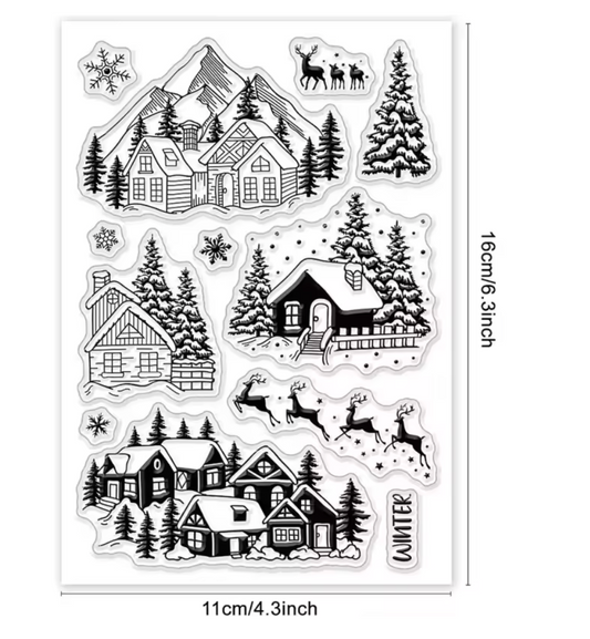 Sellos de Silicon Casas Navideñas