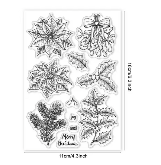 Sellos de Silicon Navideños Ramas & Nochebuenas