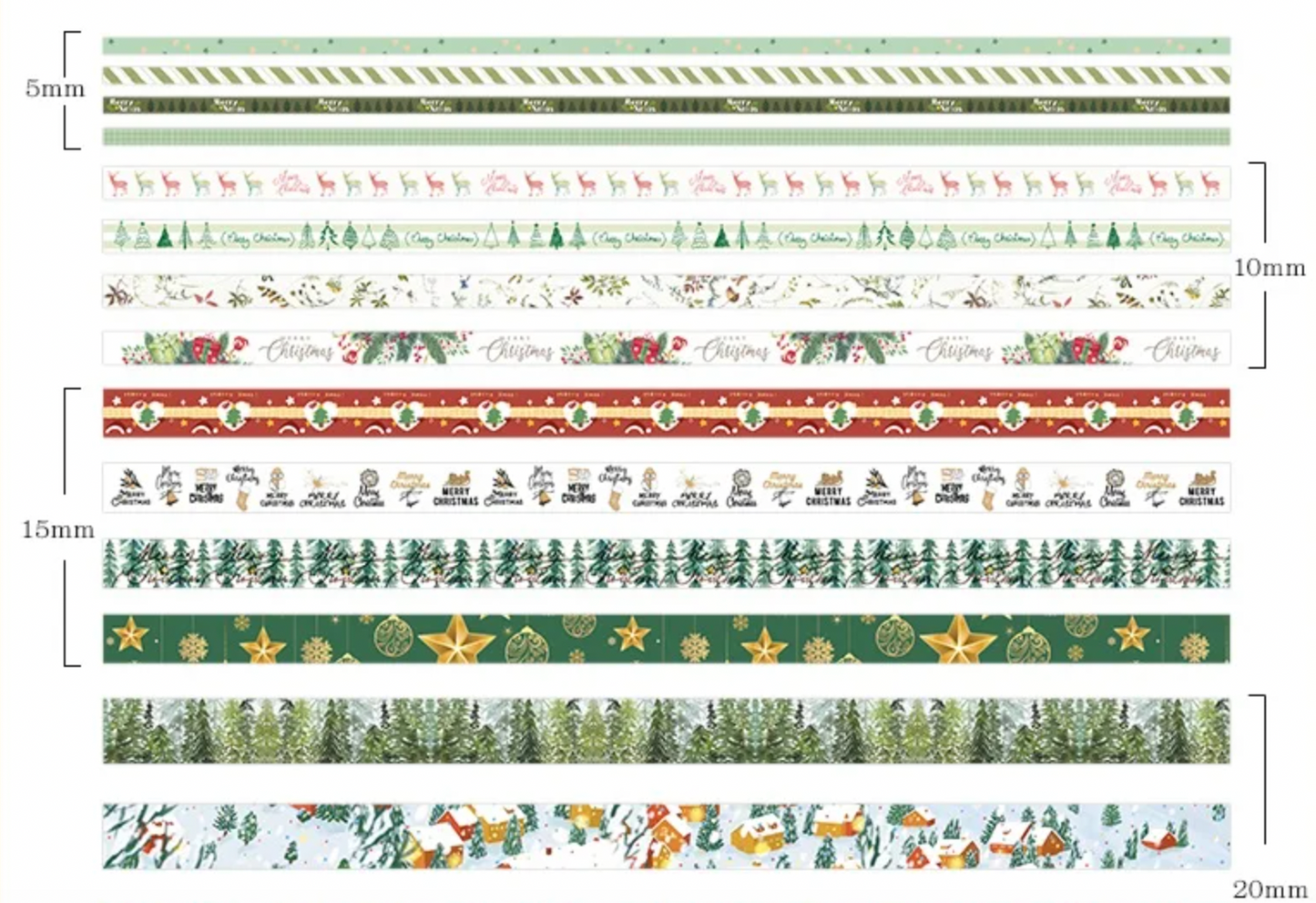 20 Washi Tapes Navideños - 2 Opciones