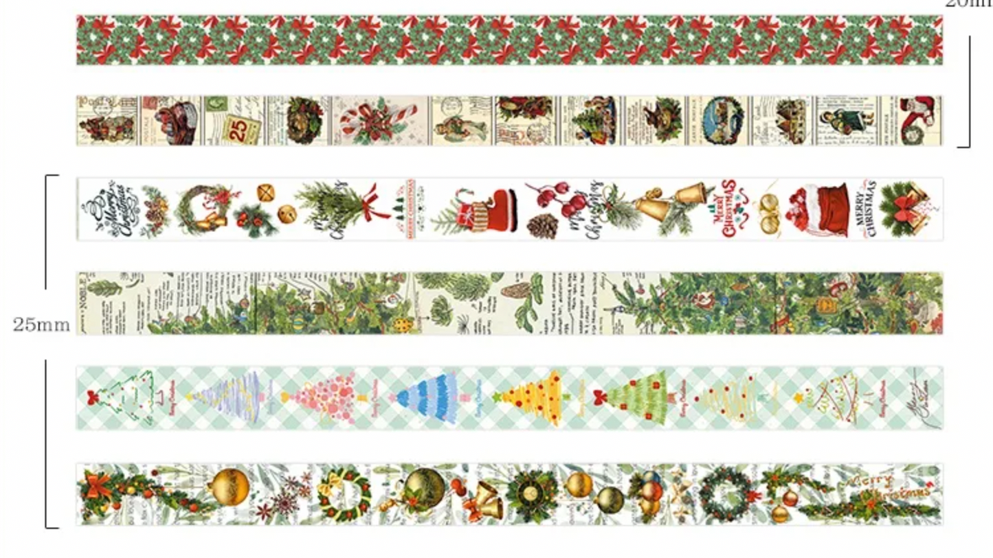 20 Washi Tapes Navideños - 2 Opciones