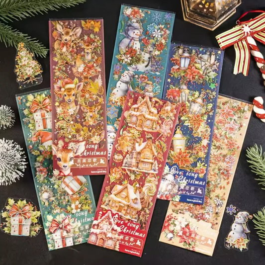 2 Hojas Navideñas con detalles dorados