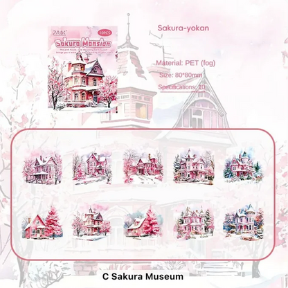 10 Stickers Grandes Casas en invierno & navideñas