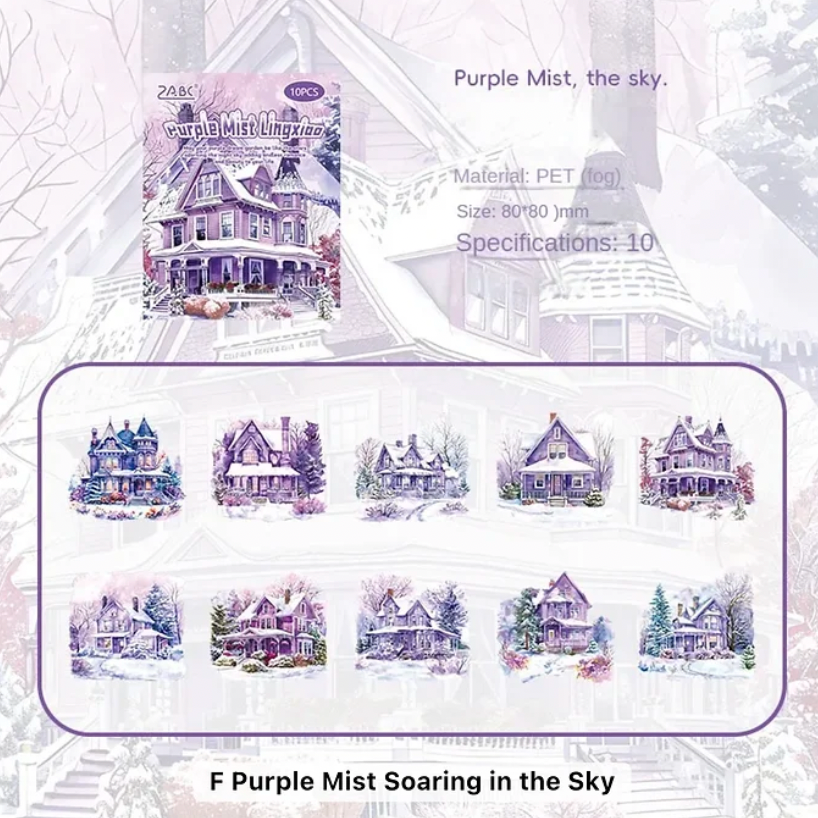 10 Stickers Grandes Casas en invierno & navideñas