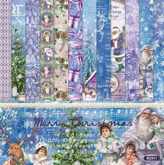 12 Papeles Cartulina Navidad Violeta