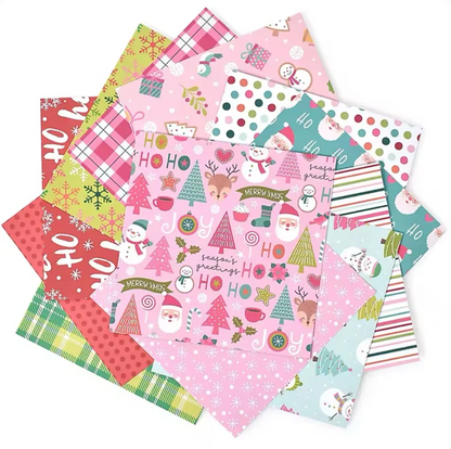 12 Papeles Cartulina Navidad Colores Pop