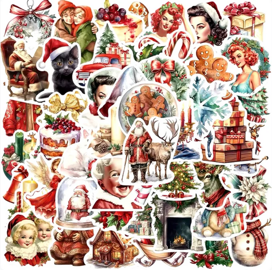 50 Stickers Vinil Navideños