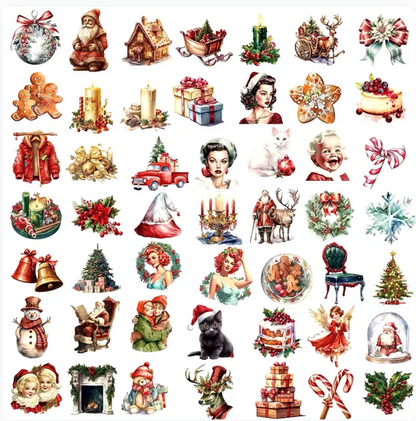 50 Stickers Vinil Navideños
