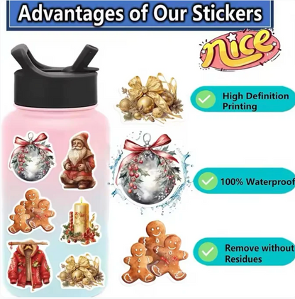 50 Stickers Vinil Navideños