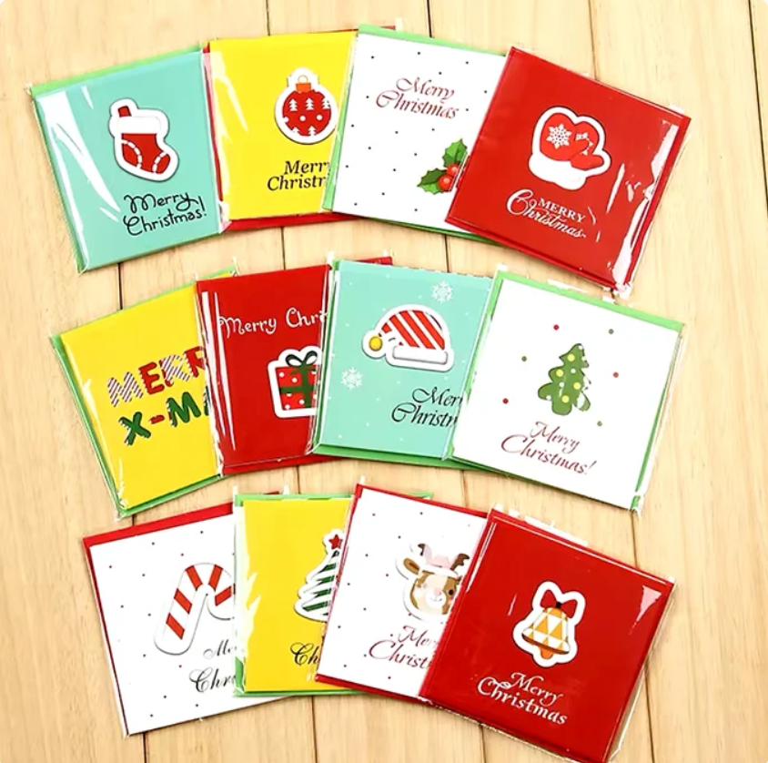 12 Cartas Navideñas con 12 sobres