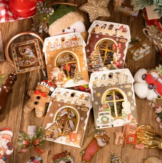 15 Stickers Navideños grandes con detalles dorados