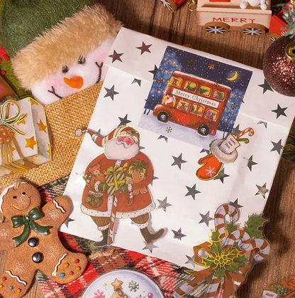 15 Stickers Navideños grandes con detalles dorados