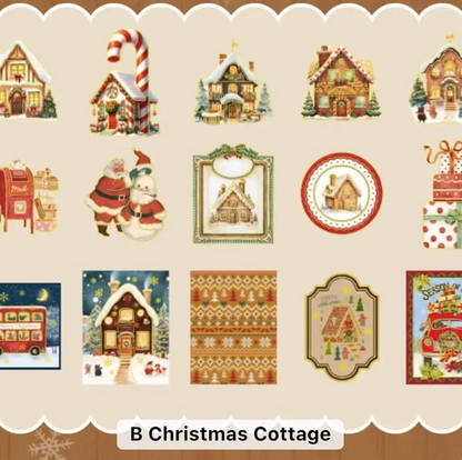 15 Stickers Navideños grandes con detalles dorados