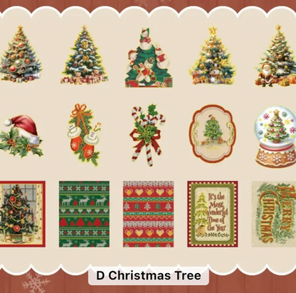 15 Stickers Navideños grandes con detalles dorados