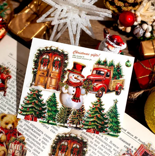 30 Stickers Navideños con detalles dorados y/o holograficos