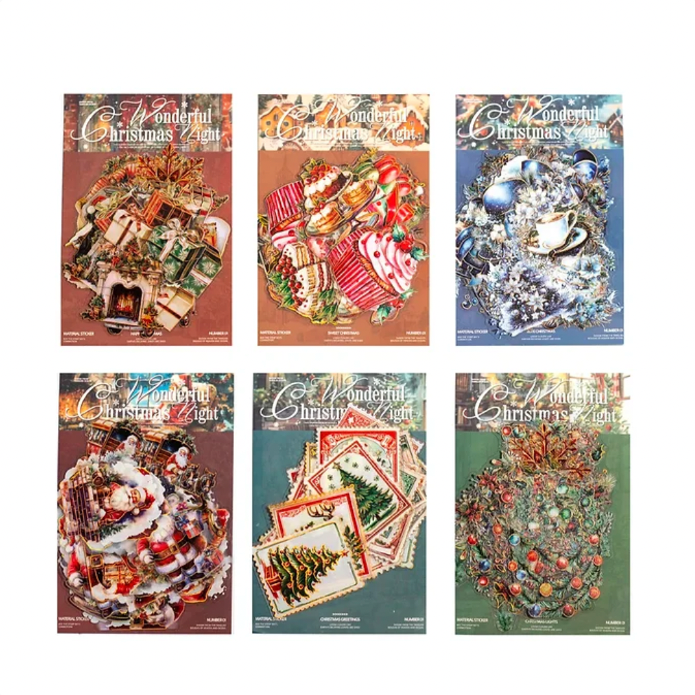 30 Stickers Navideños con detalles dorados y/o holograficos