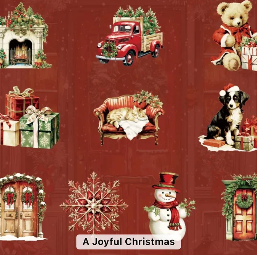 30 Stickers Navideños con detalles dorados y/o holograficos
