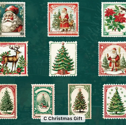 30 Stickers Navideños con detalles dorados y/o holograficos