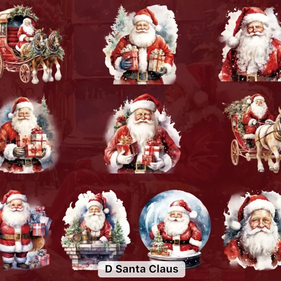 30 Stickers Navideños con detalles dorados y/o holograficos