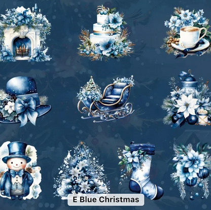 30 Stickers Navideños con detalles dorados y/o holograficos