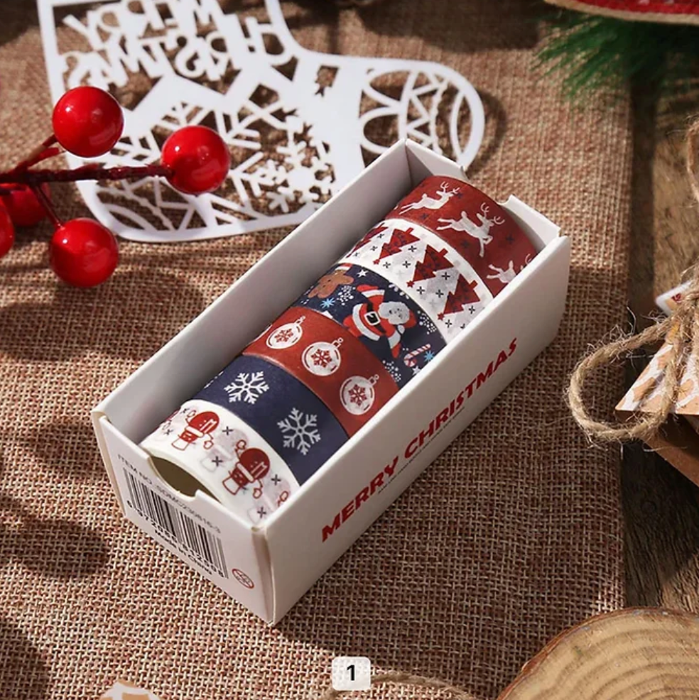 Caja de 6 Washi Tapes Navideños