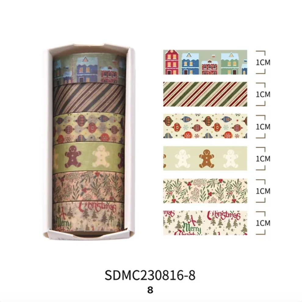 Caja de 6 Washi Tapes Navideños