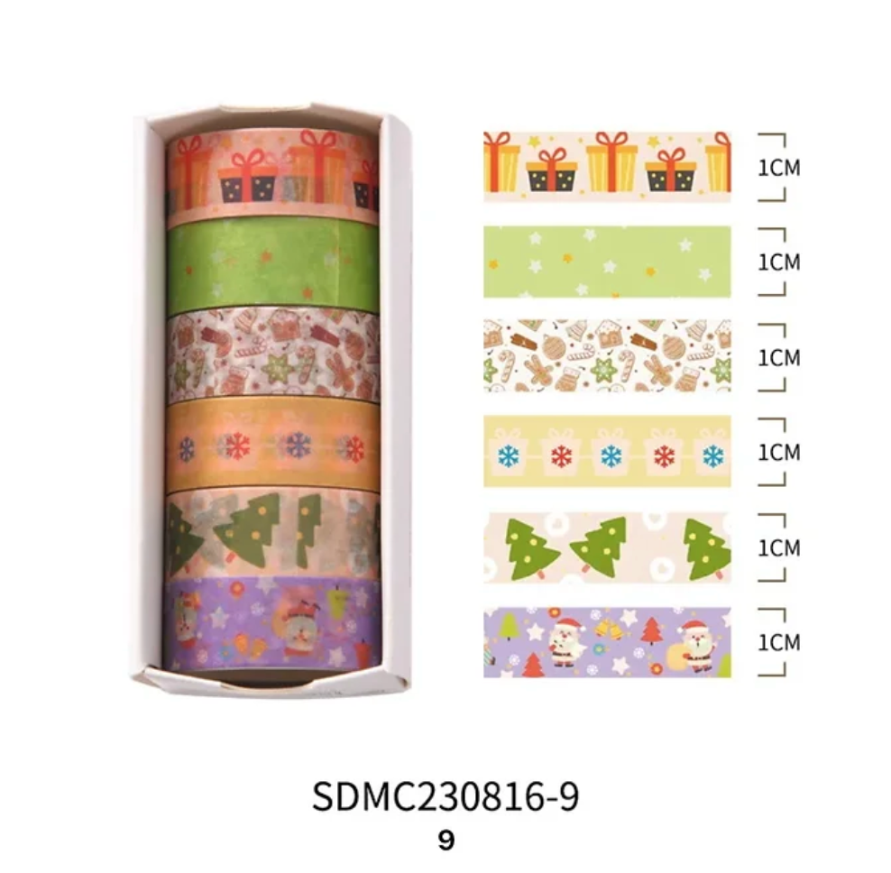 Caja de 6 Washi Tapes Navideños