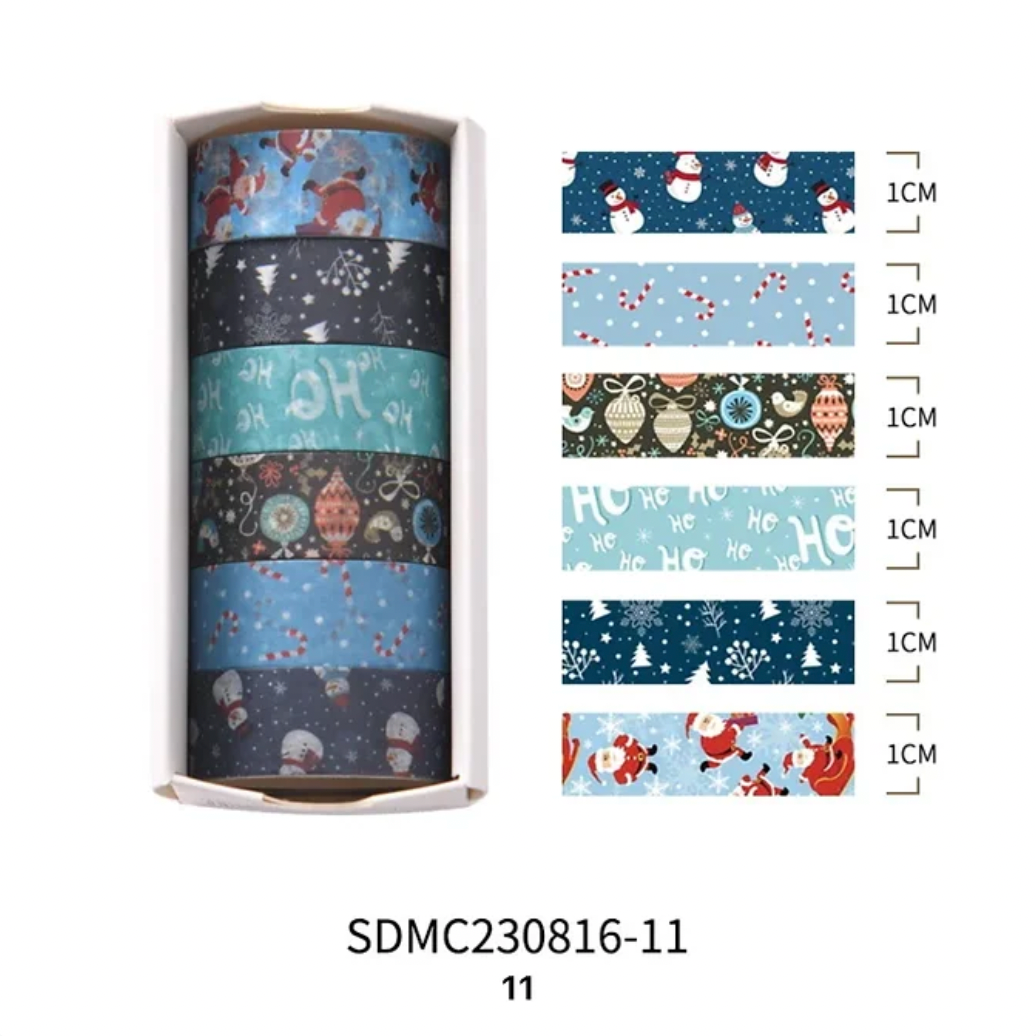 Caja de 6 Washi Tapes Navideños