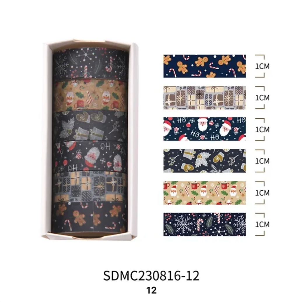 Caja de 6 Washi Tapes Navideños