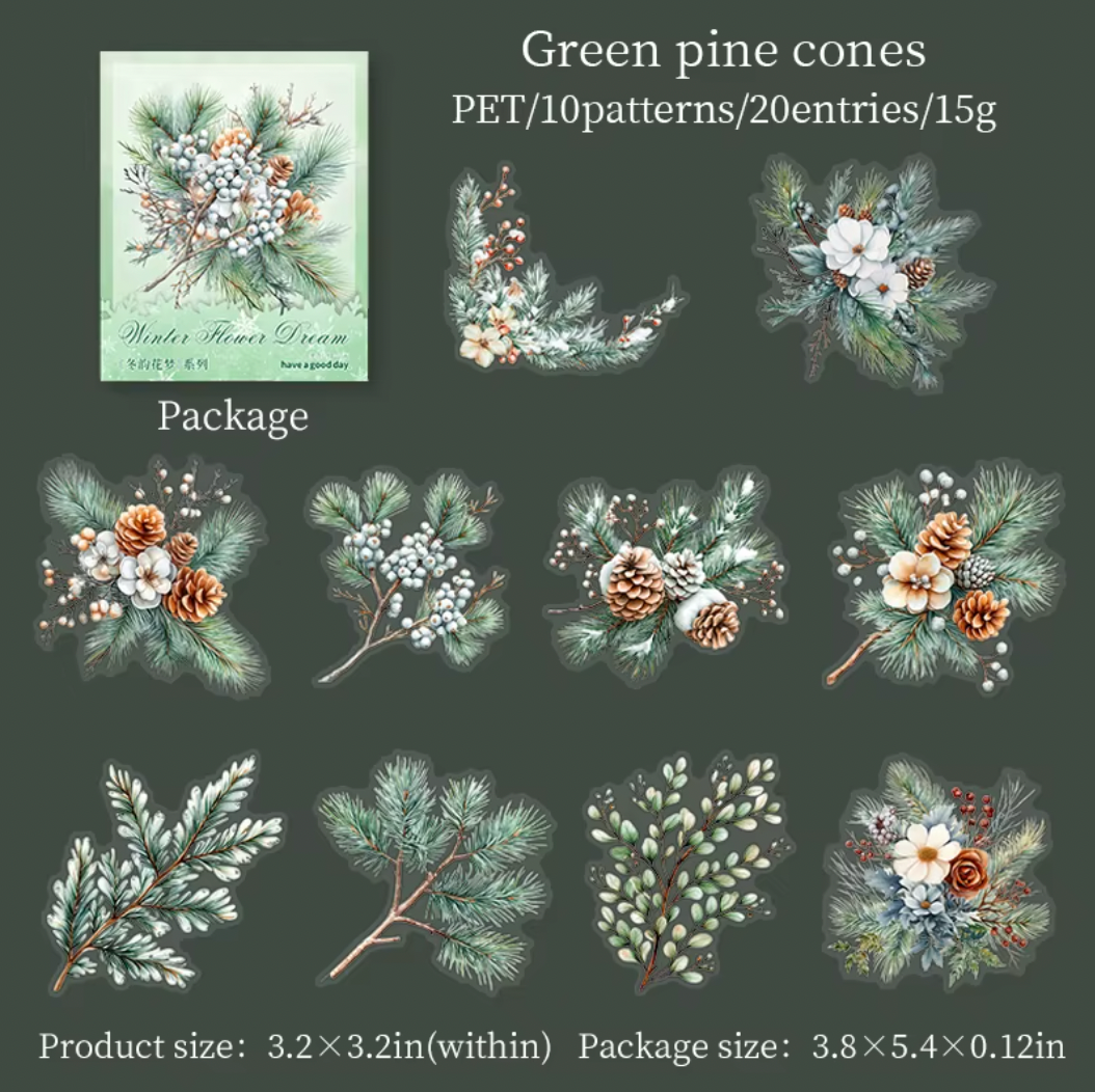 20 Stickers Ramas navideñas