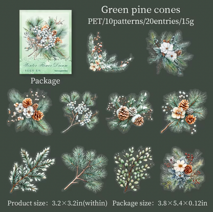 20 Stickers Ramas navideñas