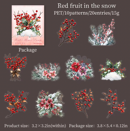 20 Stickers Ramas navideñas