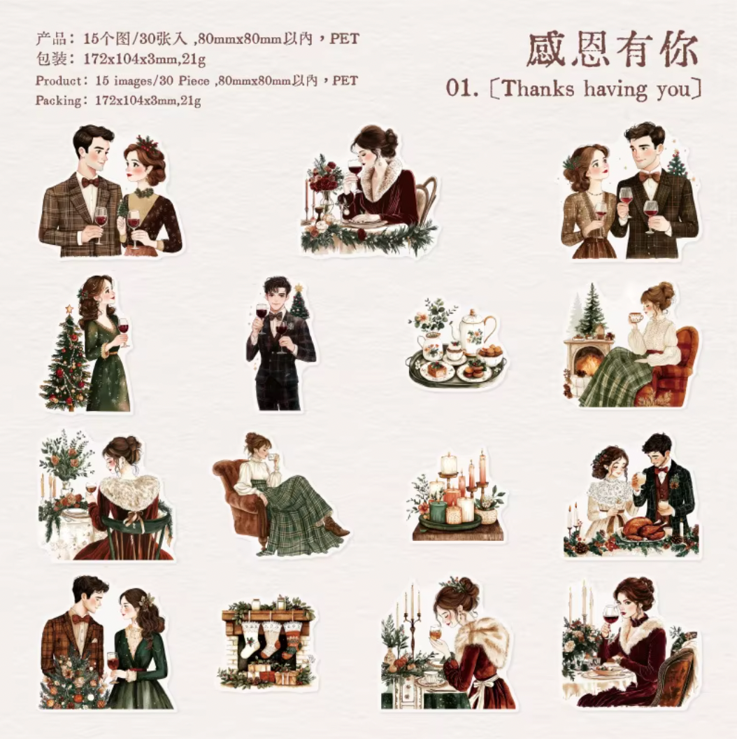 30 Stickers Grandes Parejas Lovers