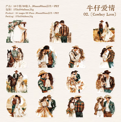 30 Stickers Grandes Parejas Lovers