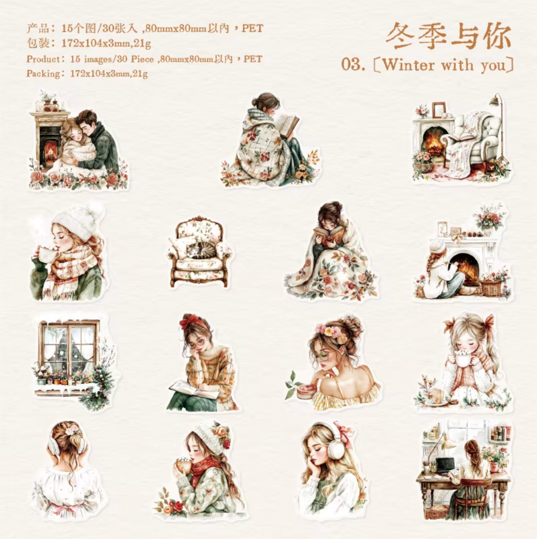 30 Stickers Grandes Parejas Lovers