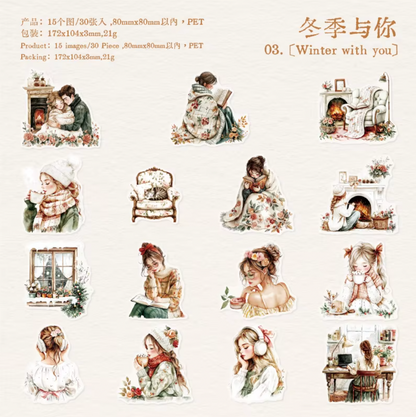 30 Stickers Grandes Parejas Lovers