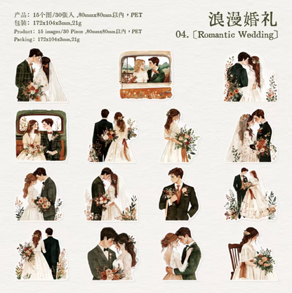 30 Stickers Grandes Parejas Lovers