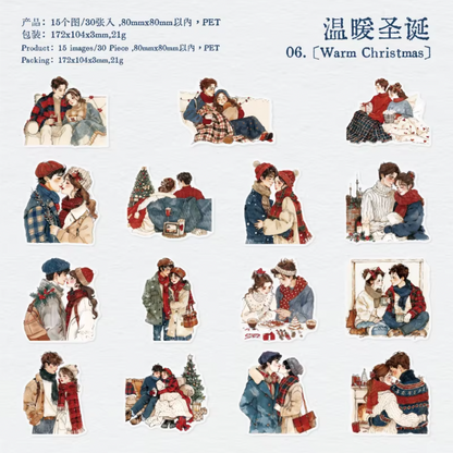 30 Stickers Grandes Parejas Lovers