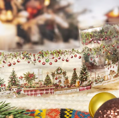 Washi Tape Ancho Transparente Navideño