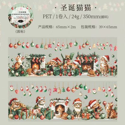 Washi Tape Ancho Transparente Navideño