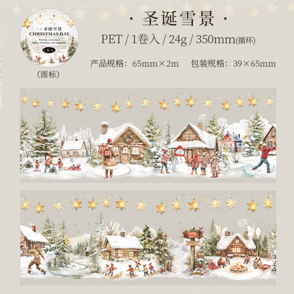 Washi Tape Ancho Transparente Navideño