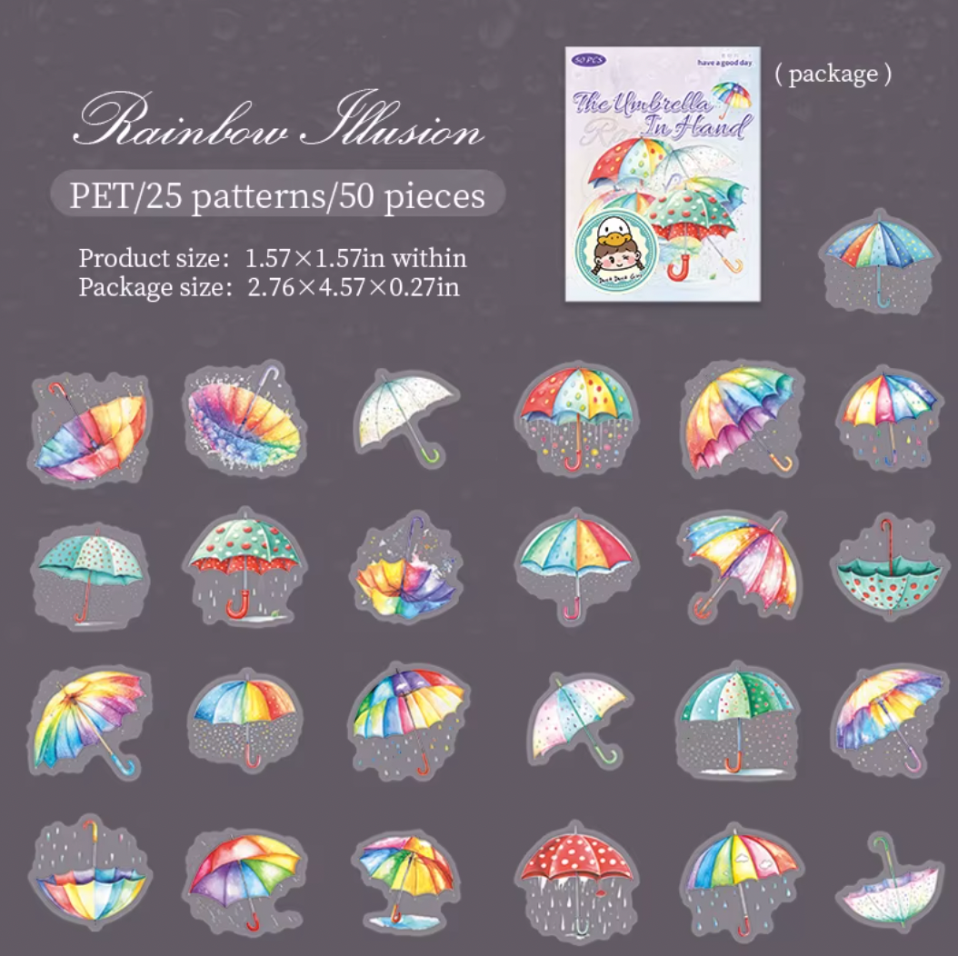 50 Stickers Paraguas