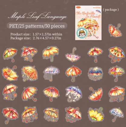 50 Stickers Paraguas