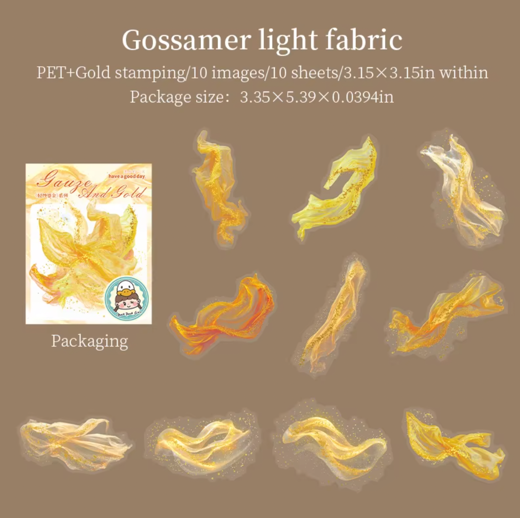 10 Stickers manchas de acuarela con detalles dorados