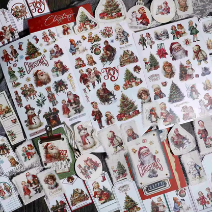 3 Hojas Grandes de Stickers / Papel transfer Navidad