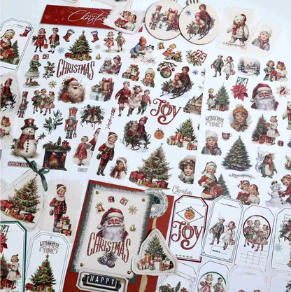 3 Hojas Grandes de Stickers / Papel transfer Navidad