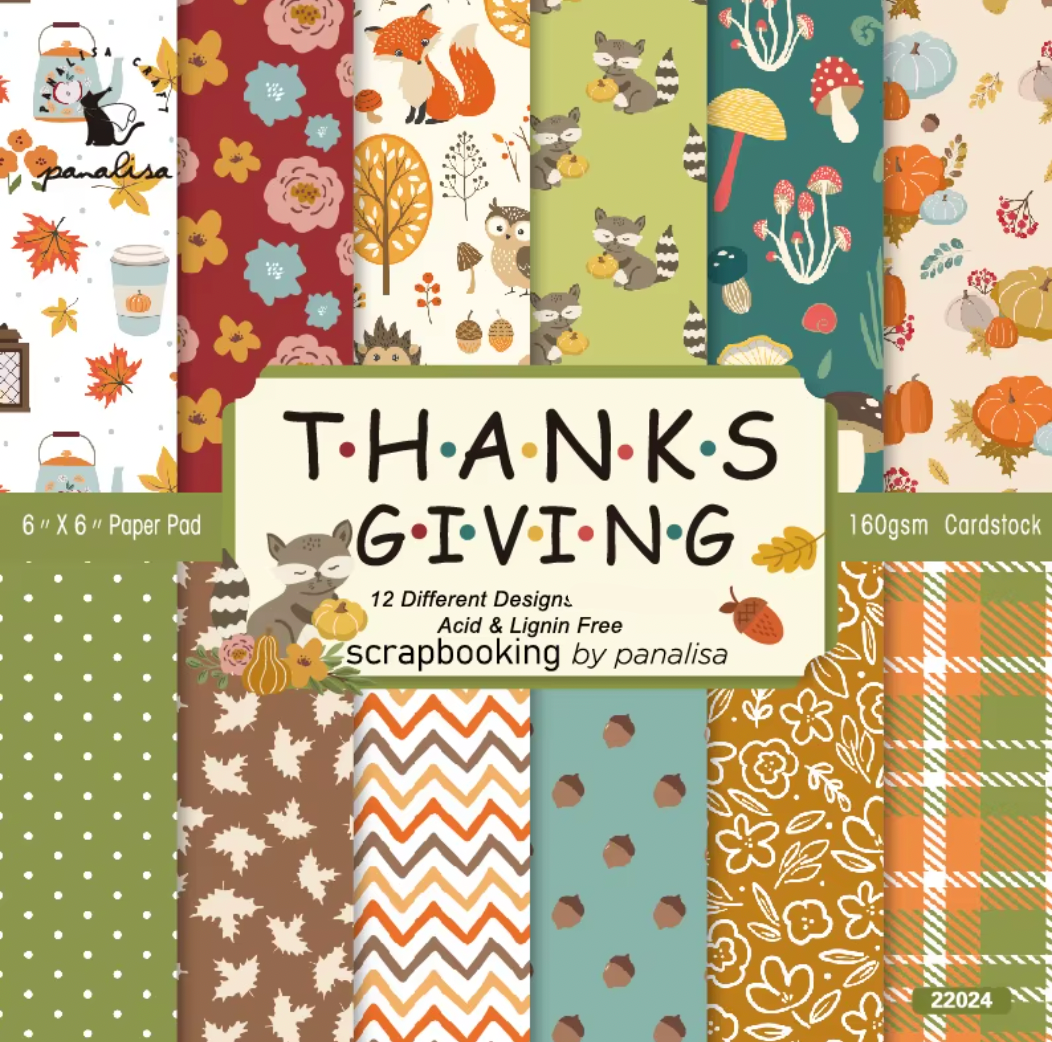 12 Papeles Cartulina Thanks Giving