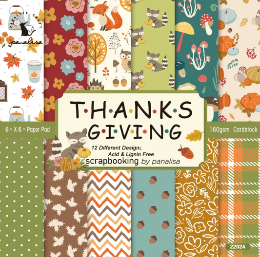 12 Papeles Cartulina Thanks Giving